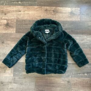 Apparis Emerald Green Faux Fur Coat - Small